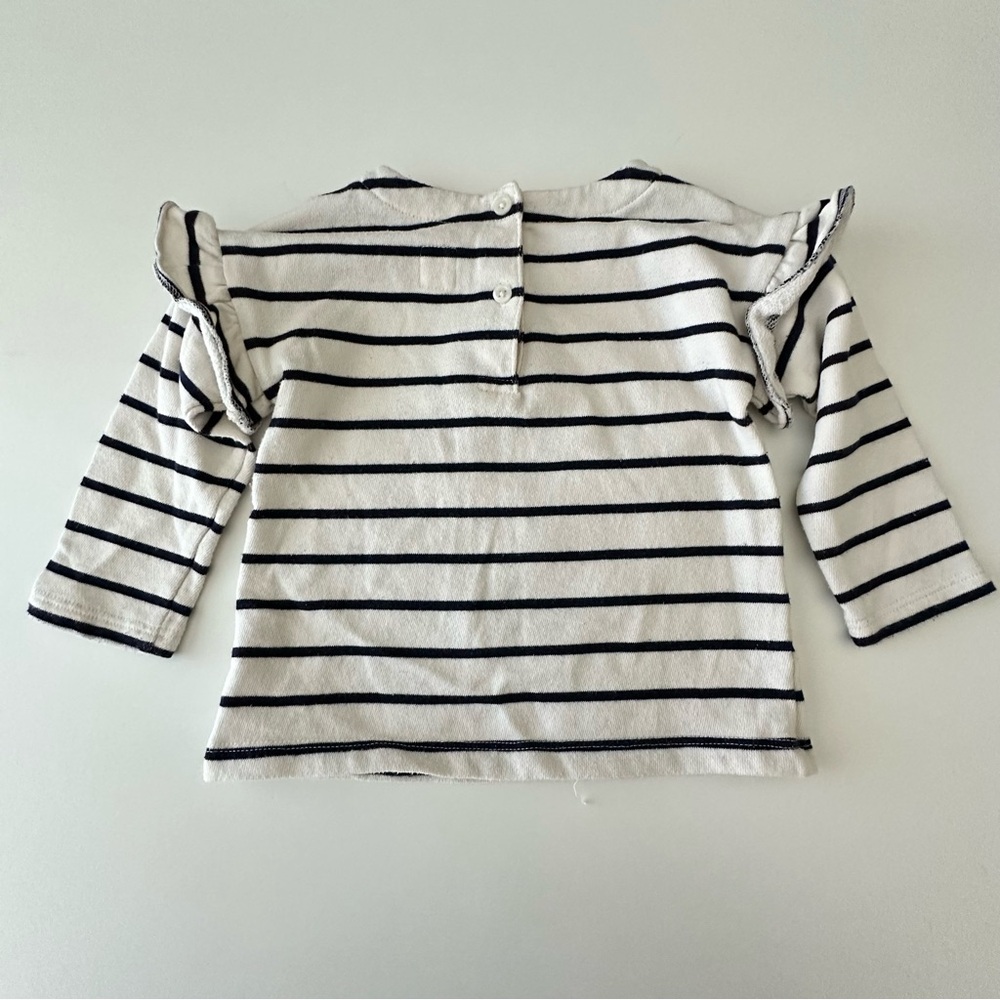 GAP Kids Striped Long Sleeve Shirt with Anchor 12-18M - Picture 2 of 4
